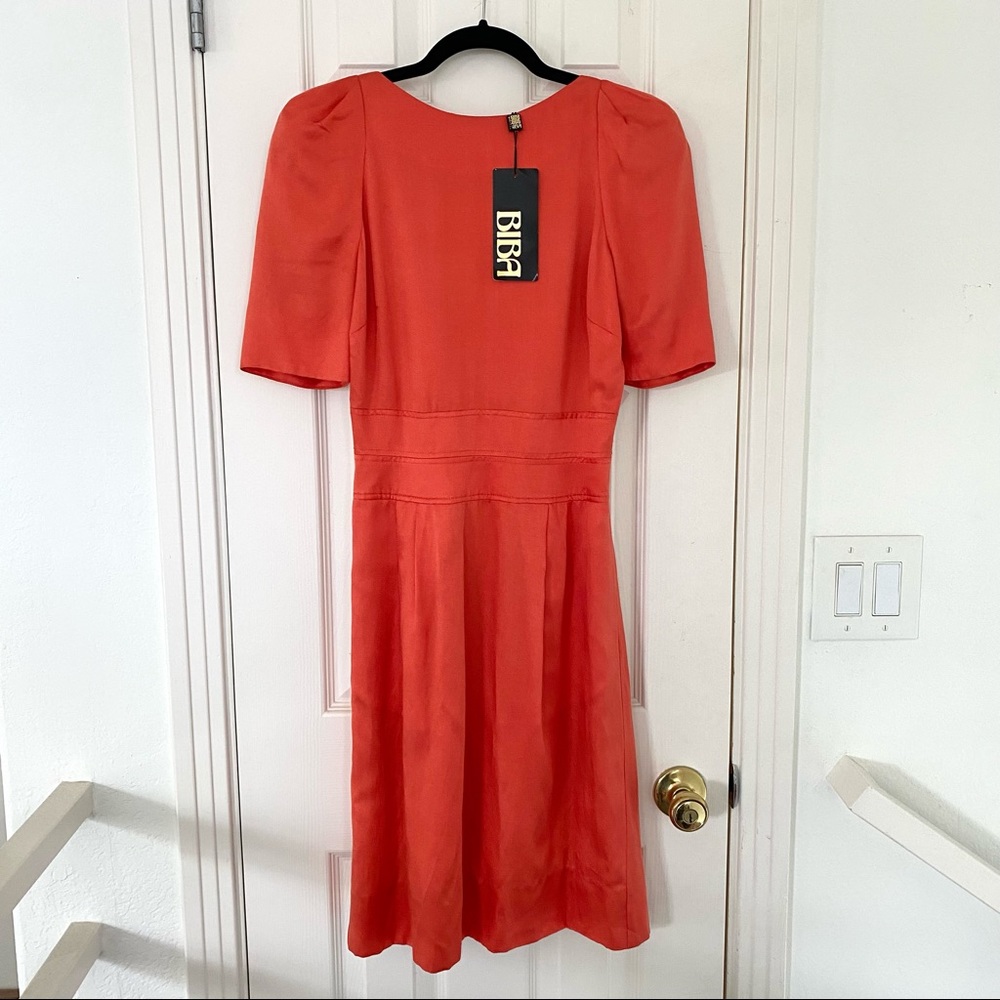 Biba AMAZING Vintage 1960s/70s Style Dress Orange Silk NEW!